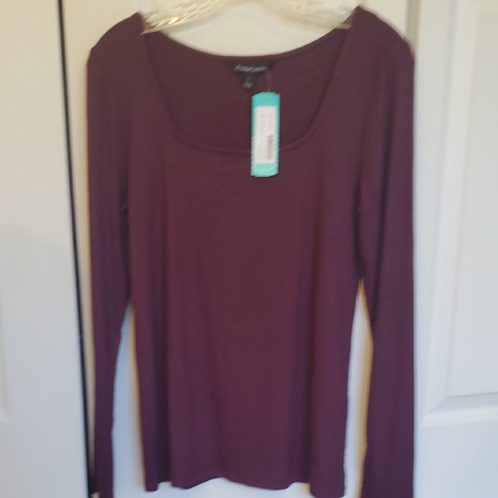 41 Hawthorn Garcelle Square Soft Rib Top In Burgundy